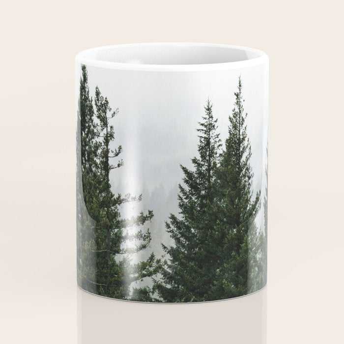 Wanderlust Forest V - Mountain Adventure in Foggy Woods Coffee Mug Gallery Image 4