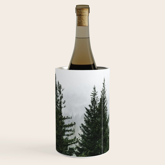 Wanderlust Forest V - Mountain Adventure in Foggy Woods Wine Chiller Gallery Image 1