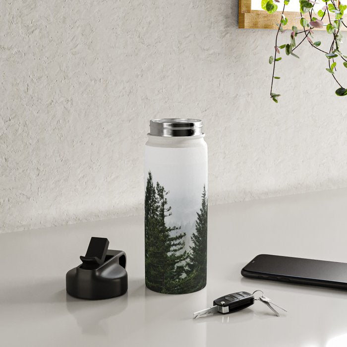 Wanderlust Forest V - Mountain Adventure in Foggy Woods Water Bottle Gallery Image 4