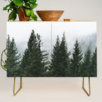 Wanderlust Forest V - Mountain Adventure in Foggy Woods Credenza Gallery Image 1