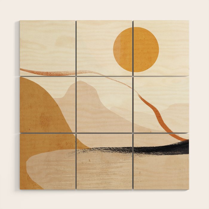 Minimal Abstract Art Landscape 31 Wood Wall Art Gallery Image 1