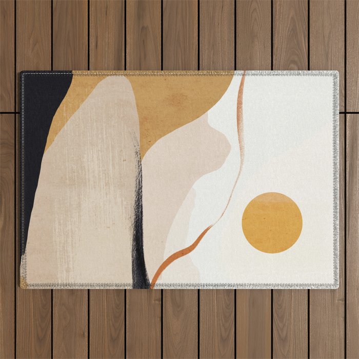 Minimal Abstract Art Landscape 31 Outdoor Rug Gallery Image 1