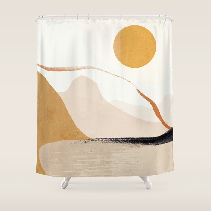 Minimal Abstract Art Landscape 31 Shower Curtain Gallery Image 1
