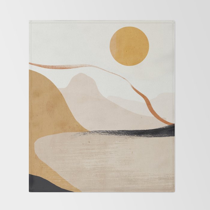 Minimal Abstract Art Landscape 31 Throw Blanket Gallery Image 2