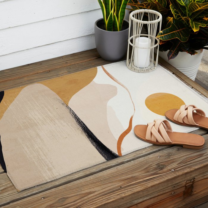 Minimal Abstract Art Landscape 31 Outdoor Rug Gallery Image 2