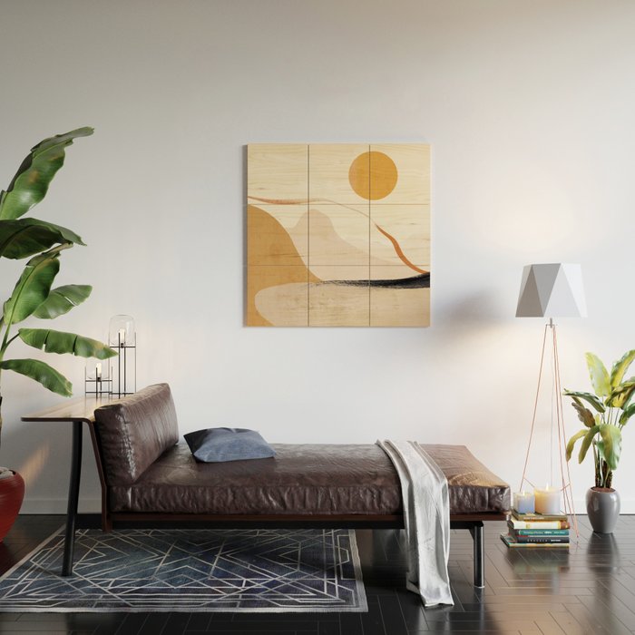 Minimal Abstract Art Landscape 31 Wood Wall Art Gallery Image 2
