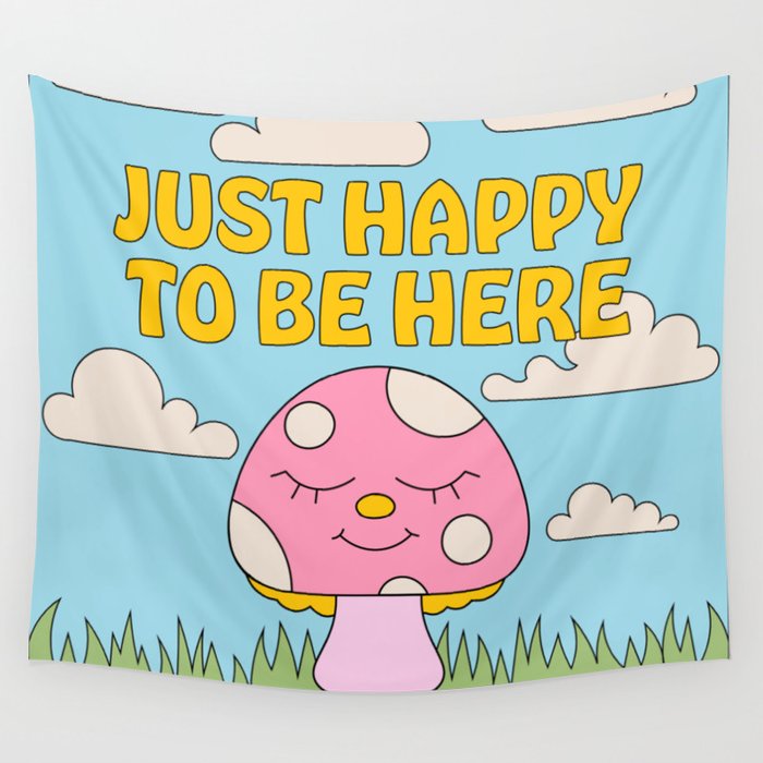Happy Mushroom Wall Tapestry Gallery Image 4