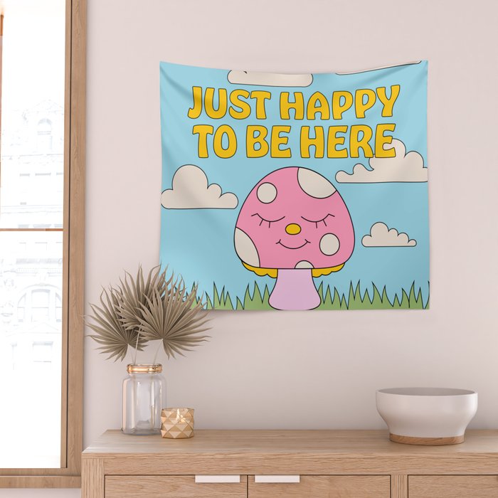Happy Mushroom Wall Tapestry Gallery Image 2