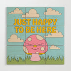 Happy Mushroom Wood Wall Art Gallery Image 1