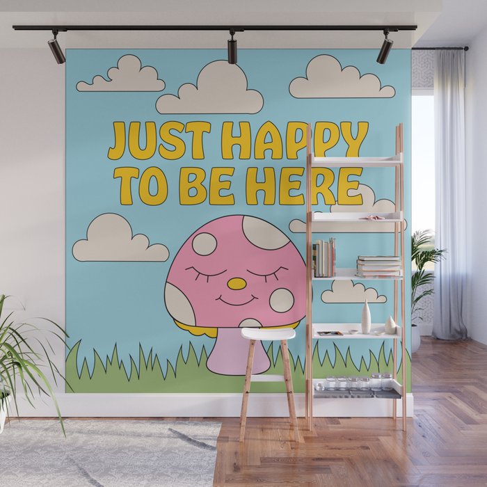 Happy Mushroom Wall Mural Gallery Image 1
