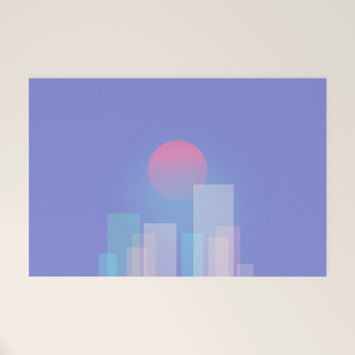 Abstract geometric pixel city 6 Welcome Mat Gallery Image 1
