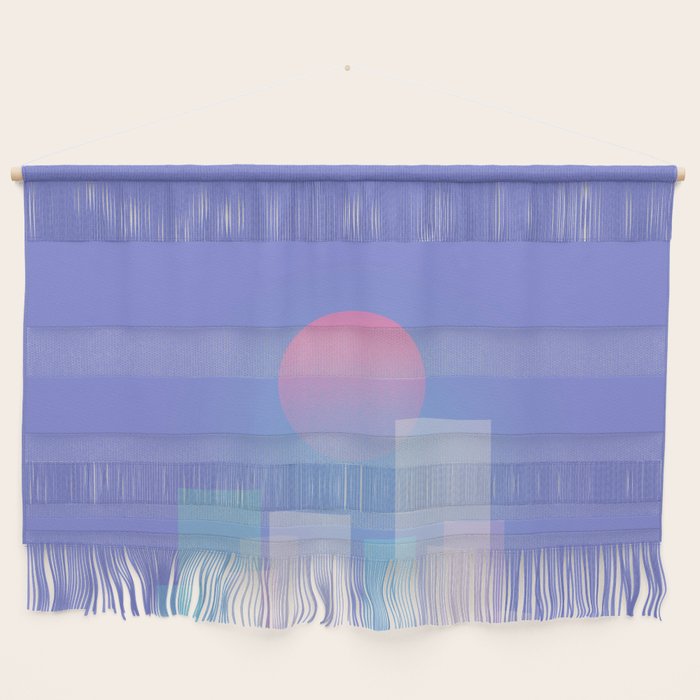 Abstract geometric pixel city 6 Wall Hanging Gallery Image 1