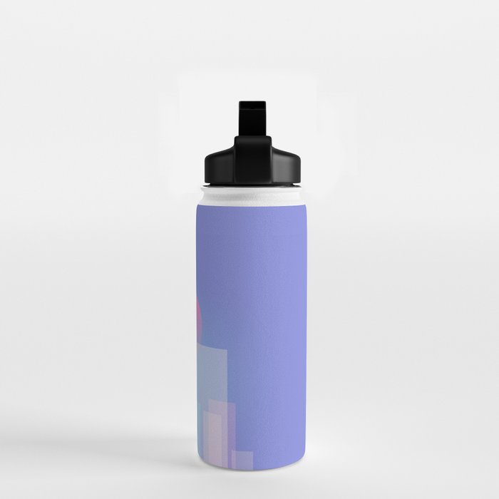 Abstract geometric pixel city 6 Water Bottle Gallery Image 2