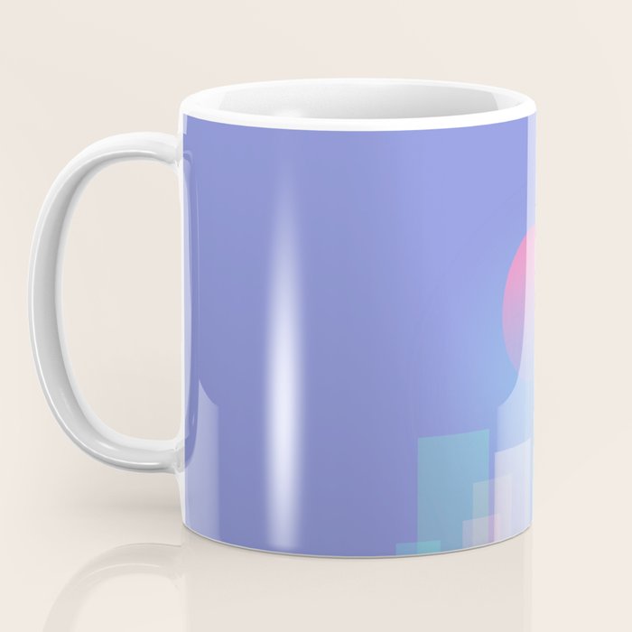 Abstract geometric pixel city 6 Coffee Mug Gallery Image 3