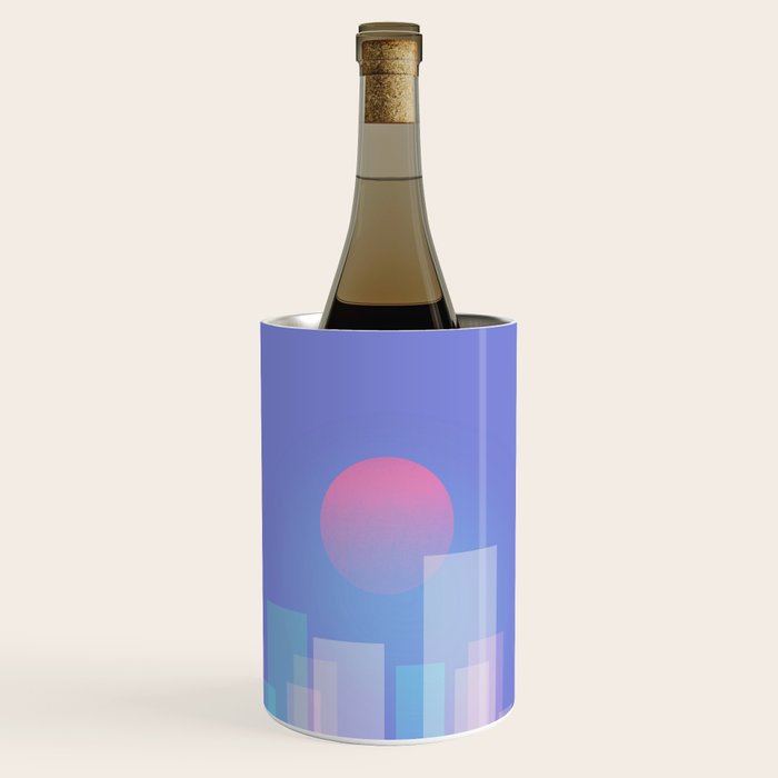 Abstract geometric pixel city 6 Wine Chiller Gallery Image 1
