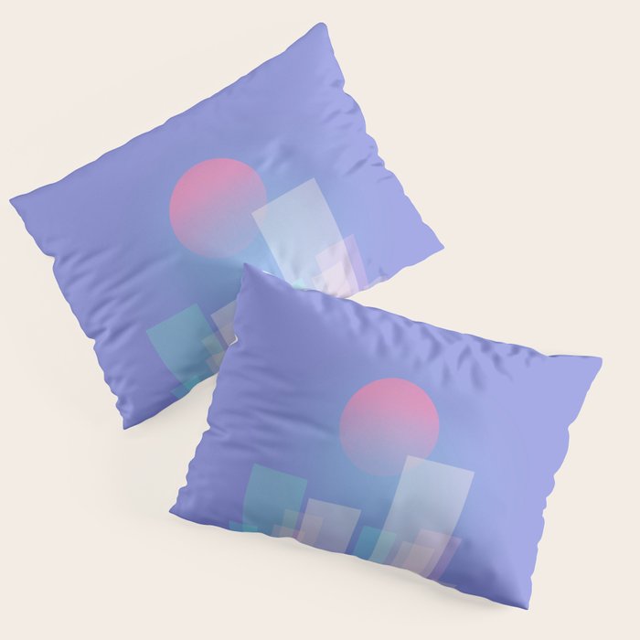 Abstract geometric pixel city 6 Pillow Sham Gallery Image 1