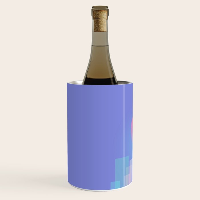 Abstract geometric pixel city 6 Wine Chiller Gallery Image 2