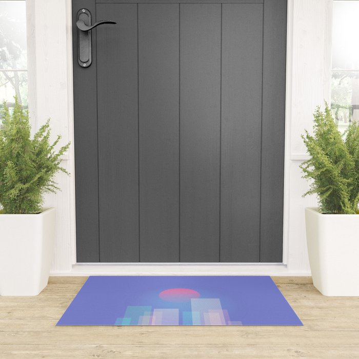 Abstract geometric pixel city 6 Welcome Mat Gallery Image 3