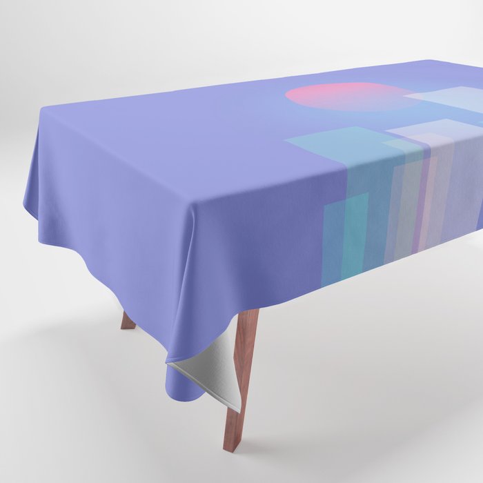 Abstract geometric pixel city 6 Tablecloth Gallery Image 1