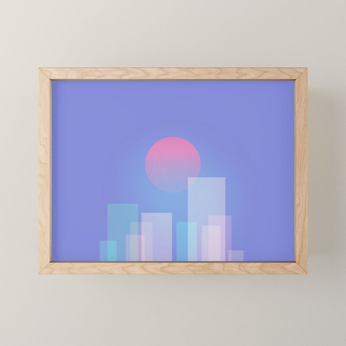 Abstract geometric pixel city 6 Mini Art Print Gallery Image 1