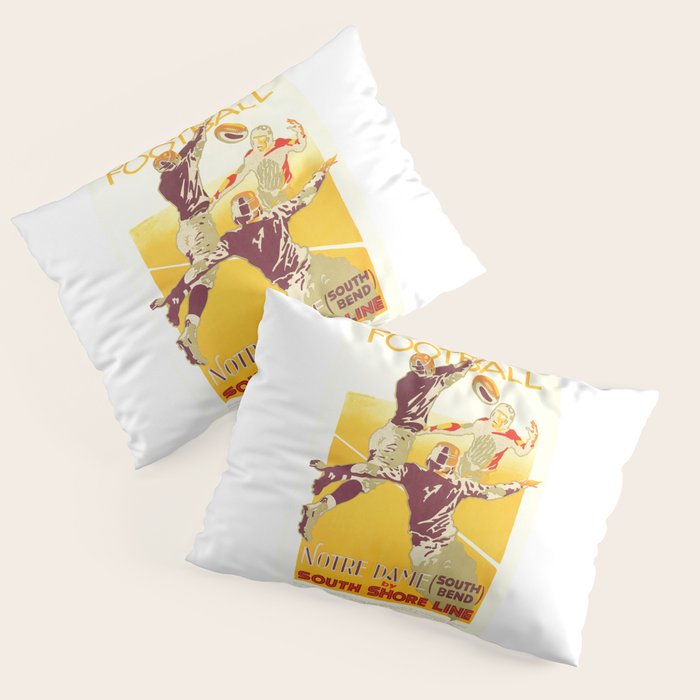 1926 Notre Dame By South Shore Line Advertising Poster Pillow Sham Gallery Image 3