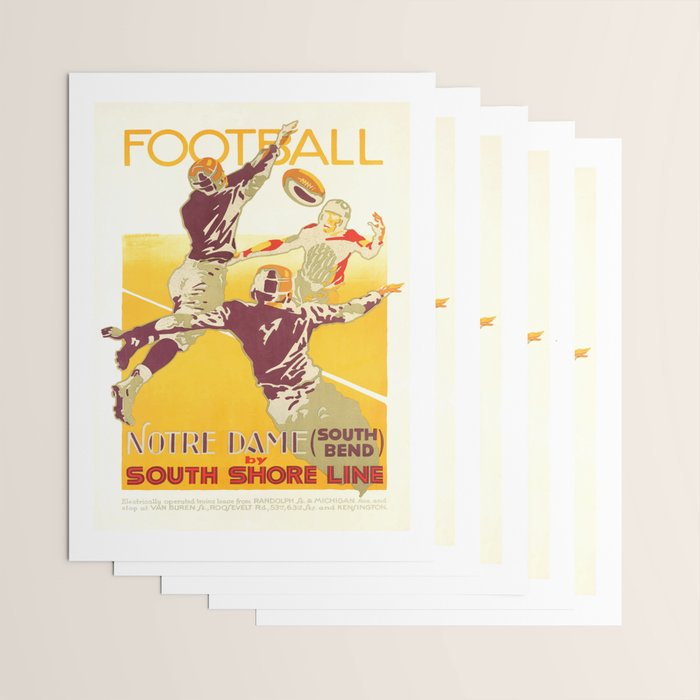 1926 Notre Dame By South Shore Line Advertising Poster Wrapping Paper Gallery Image 3