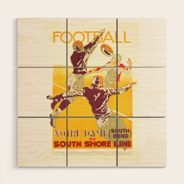 1926 Notre Dame By South Shore Line Advertising Poster Wood Wall Art Gallery Image 1