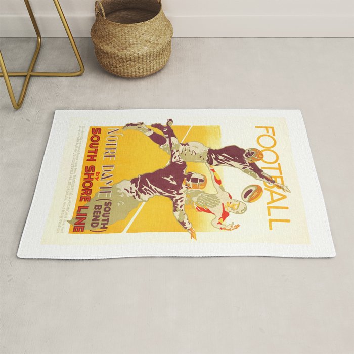 1926 Notre Dame By South Shore Line Advertising Poster Rug Gallery Image 1
