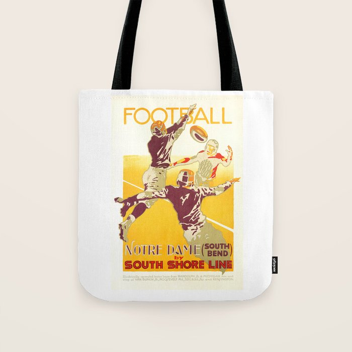 1926 Notre Dame By South Shore Line Advertising Poster Tote Bag Gallery Image 1