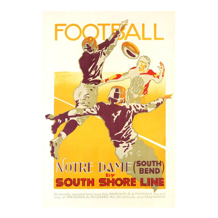 1926 Notre Dame By South Shore Line Advertising Poster Coffee Mug Gallery Image 2