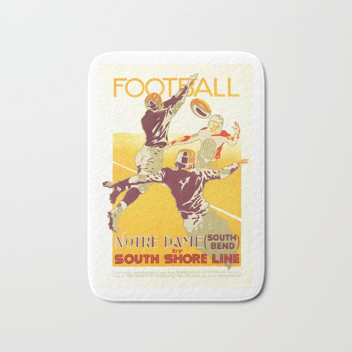 1926 Notre Dame By South Shore Line Advertising Poster Bath Mat Gallery Image 1