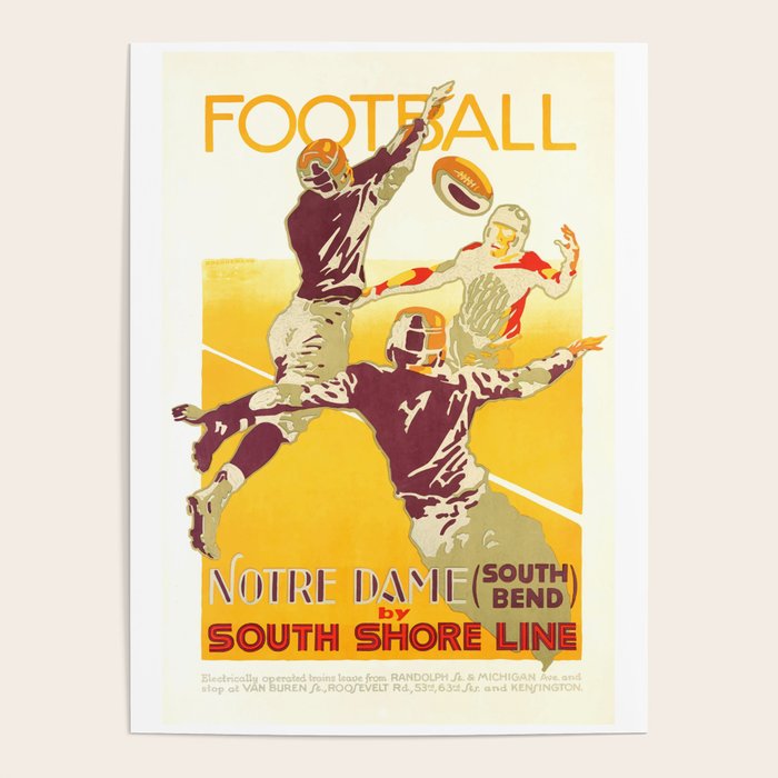 1926 Notre Dame By South Shore Line Advertising Poster Poster Gallery Image 4