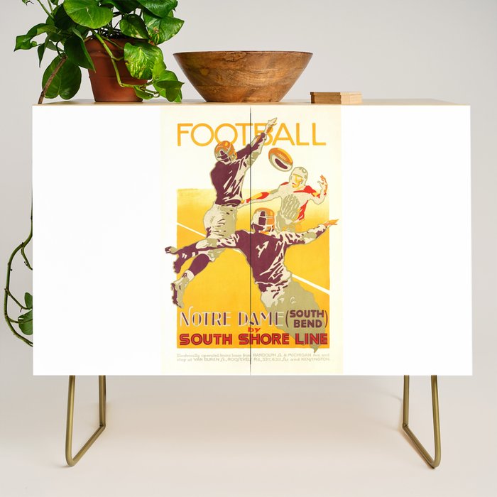 1926 Notre Dame By South Shore Line Advertising Poster Credenza Gallery Image 1