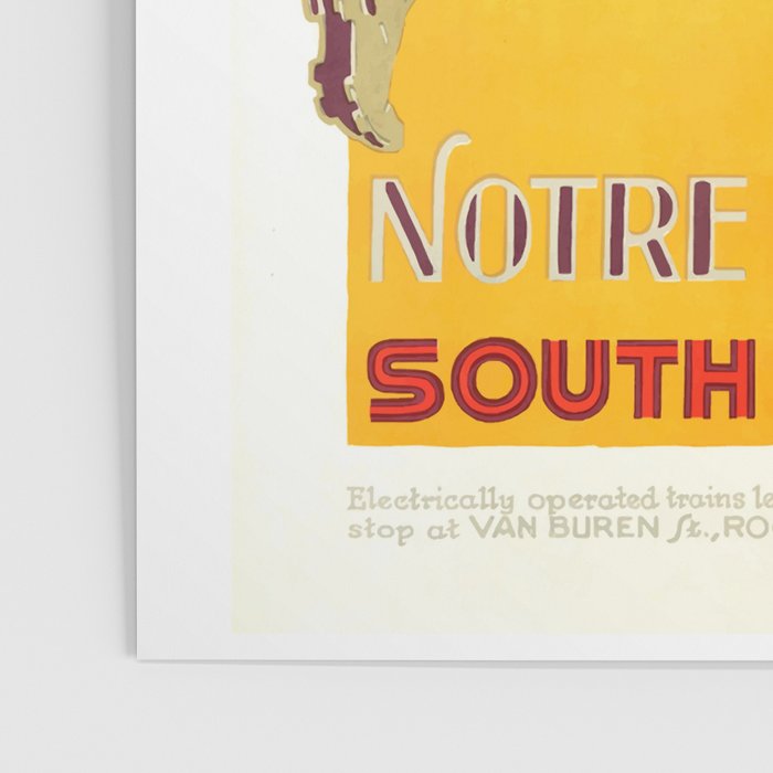 1926 Notre Dame By South Shore Line Advertising Poster Poster Gallery Image 3