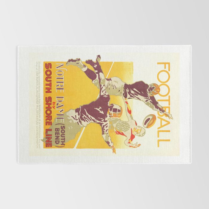1926 Notre Dame By South Shore Line Advertising Poster Rug Gallery Image 2