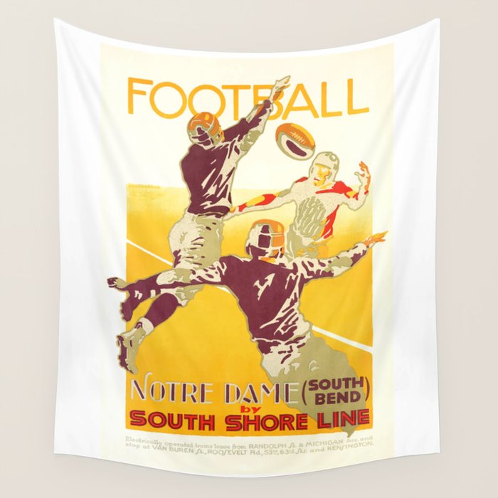 1926 Notre Dame By South Shore Line Advertising Poster Wall Tapestry Gallery Image 1