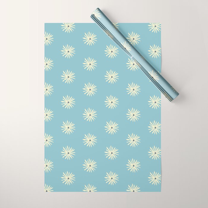 Retro Sun - Blue Sky Wrapping Paper Gallery Image 1