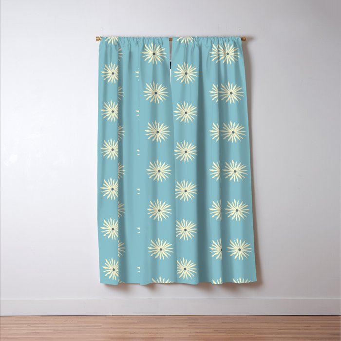 Retro Sun - Blue Sky Window Curtain Gallery Image 3