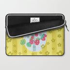 Sweet Strawberry Plant Friends in Yellow & Pink Laptop Sleeve Gallery Image 2