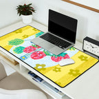 Sweet Strawberry Plant Friends in Yellow & Pink Desk Mat Gallery Image 2