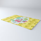 Sweet Strawberry Plant Friends in Yellow & Pink Rug Gallery Image 3