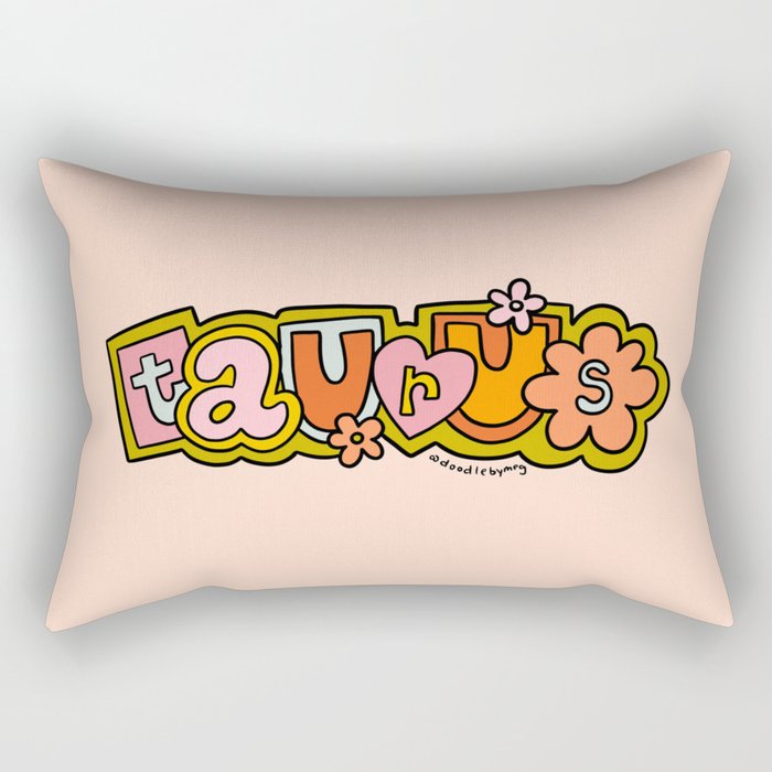 Taurus Doodle Letters Rectangular Pillow Gallery Image 1