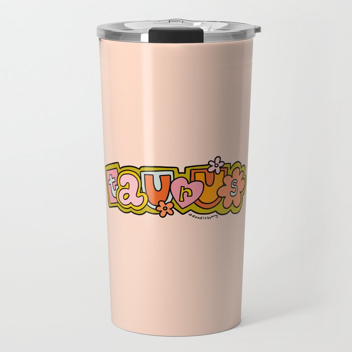 Taurus Doodle Letters Travel Mug Gallery Image 1