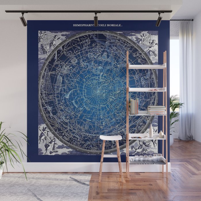 Vintage Celestial Constellations 17th Cenurty Star Map - Star Chart of the Constellations Wall Mural Gallery Image 1