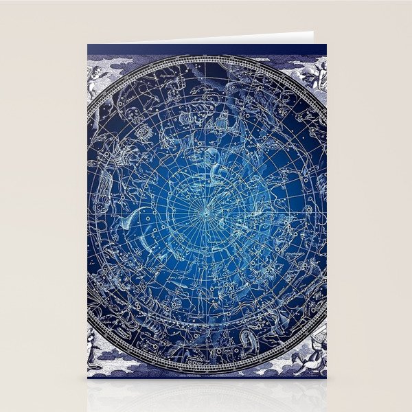 Vintage Celestial Constellations 17th Cenurty Star Map - Star Chart of the Constellations Stationery Card Gallery Image 2
