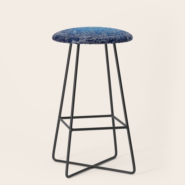 Vintage Celestial Constellations 17th Cenurty Star Map - Star Chart of the Constellations Stool Gallery Image 1