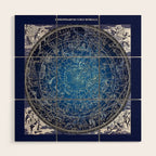 Vintage Celestial Constellations 17th Cenurty Star Map - Star Chart of the Constellations Wood Wall Art Gallery Image 1