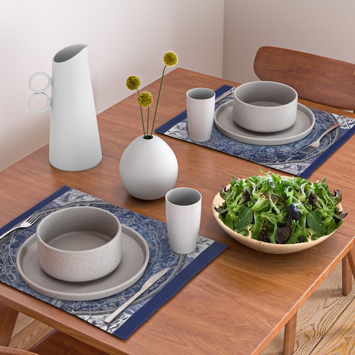 Vintage Celestial Constellations 17th Cenurty Star Map - Star Chart of the Constellations Placemat Gallery Image 2