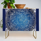 Vintage Celestial Constellations 17th Cenurty Star Map - Star Chart of the Constellations Credenza Gallery Image 1