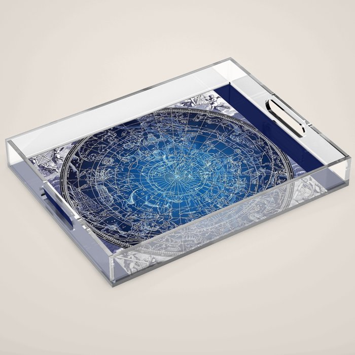 Vintage Celestial Constellations 17th Cenurty Star Map - Star Chart of the Constellations Acrylic Tray Gallery Image 1